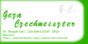 geza czechmeiszter business card
