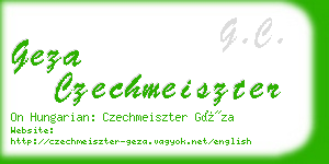 geza czechmeiszter business card